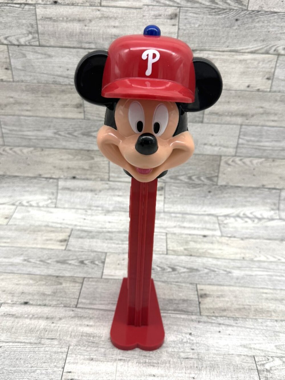 Disney MLB Mickey Mouse Philadelphia Phillies Large Red PEZ Dispenser (PEZ NIC)